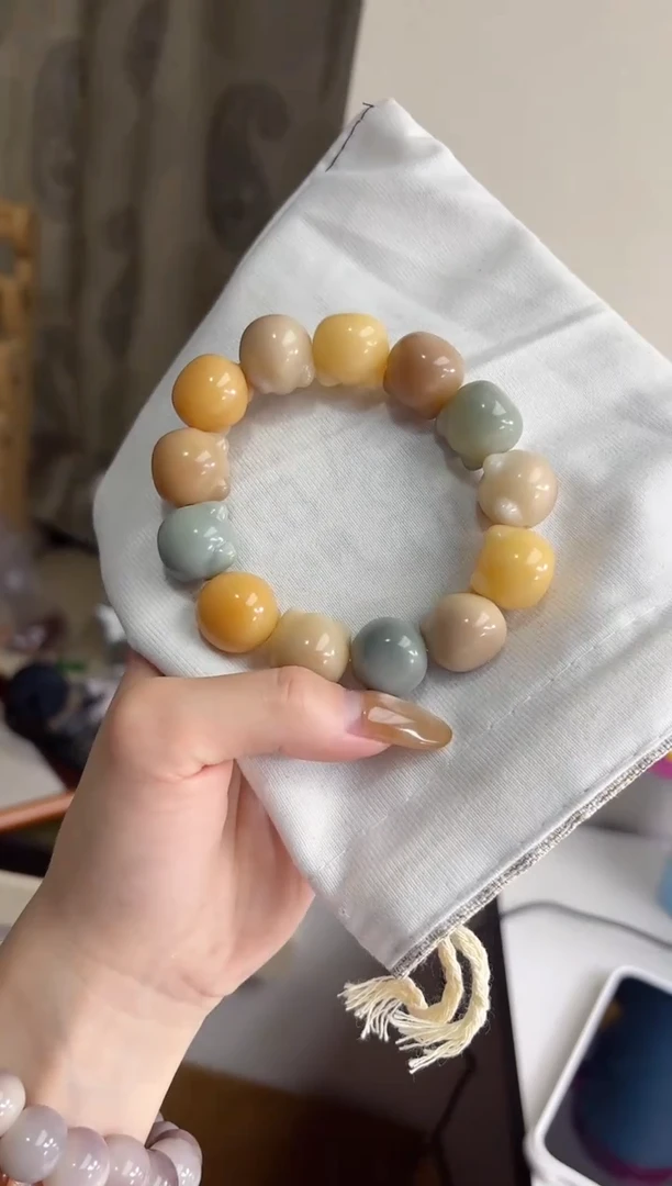 手串菩提根/象牙果沐q65干磨横孔猫猫头18*20mm手串