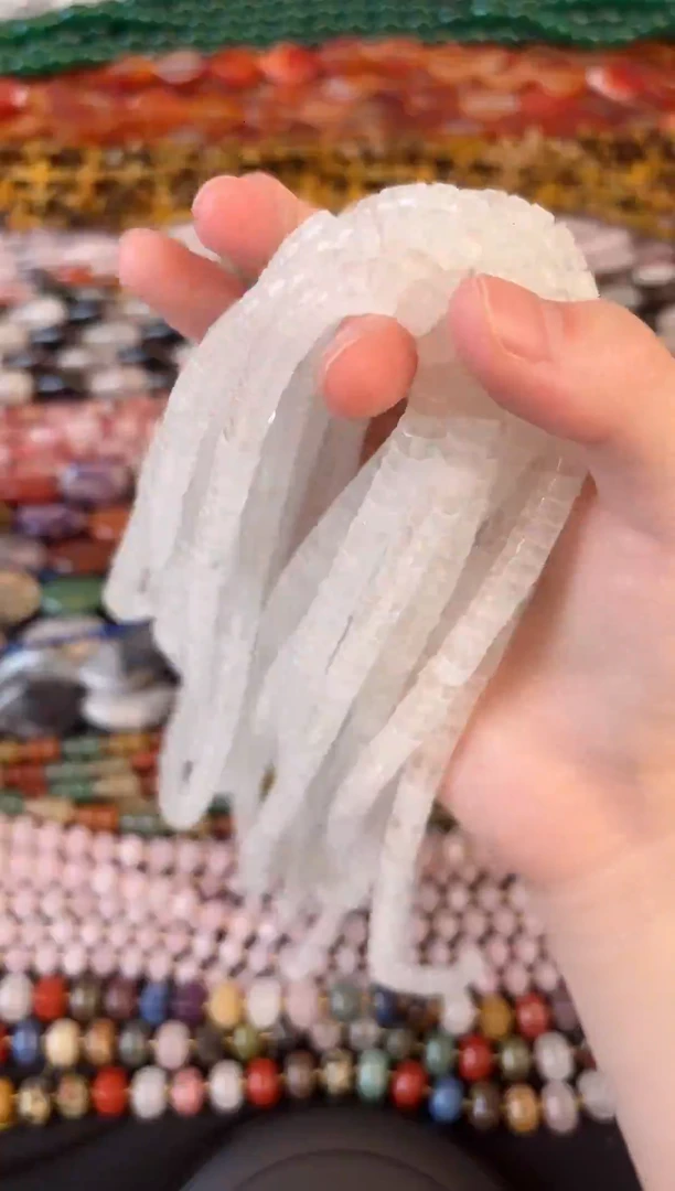 玛瑙/玉髓未镶嵌珠宝半成品白水晶隔片