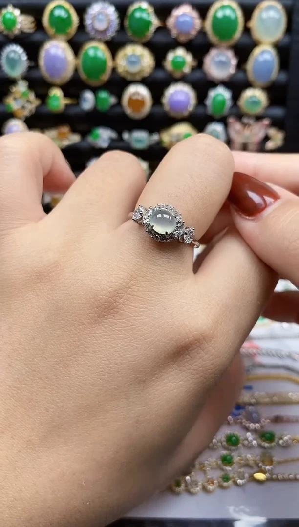 银S925镶嵌戒指翡翠4970