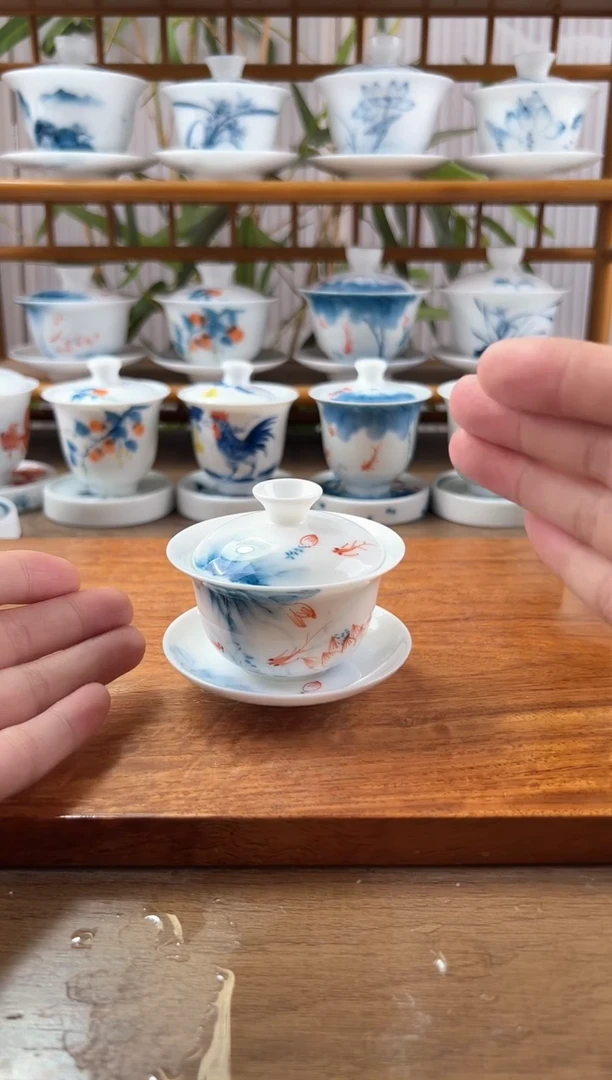 微瑕蓝莲80ml三才盖碗