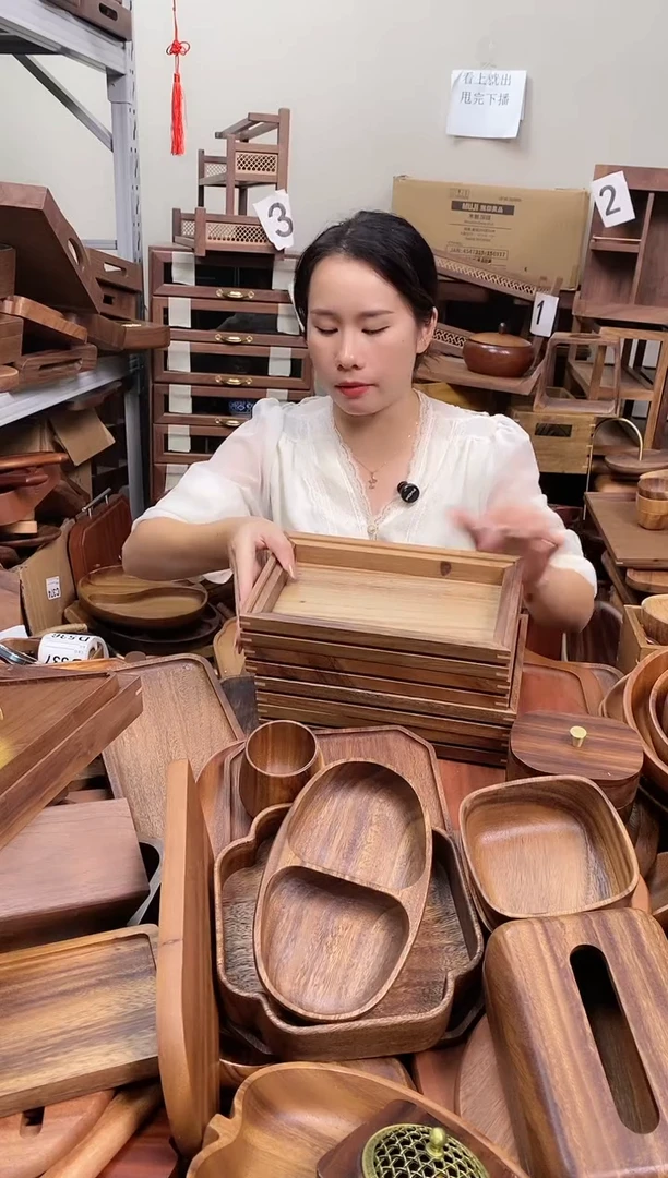 木 南美胡桃木长方收纳筐26.5*16.5*4cm