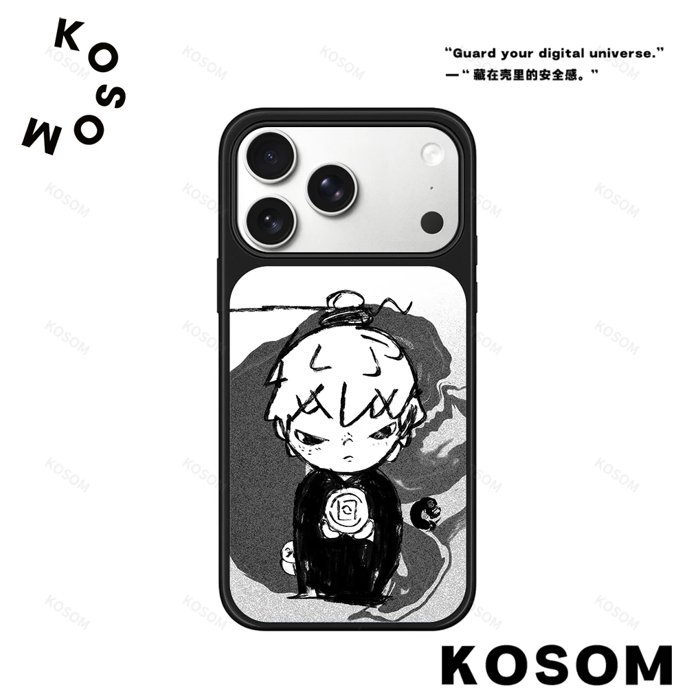 任性男孩磨砂磁吸黑边苹果16promax/15小众高级防摔17pro防摔