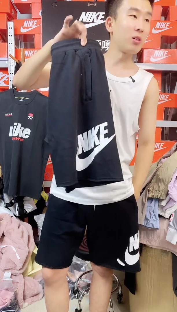 毛圈面料黑短裤 直播间过款 尺码180XL