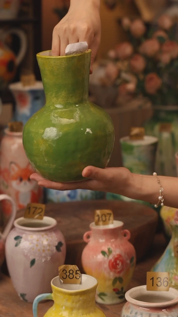 陶瓷200景德镇设计师手作花器摆件侘寂风