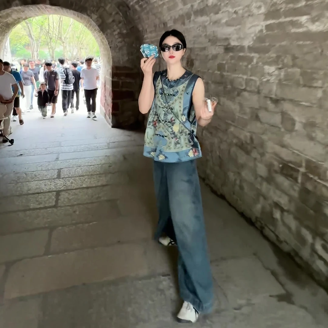 「庐州月」新中式夏季汉服中国风百搭复古重工刺绣时尚马甲提花绣花