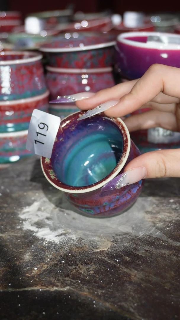 摆件陶精品窑变钧瓷茶器