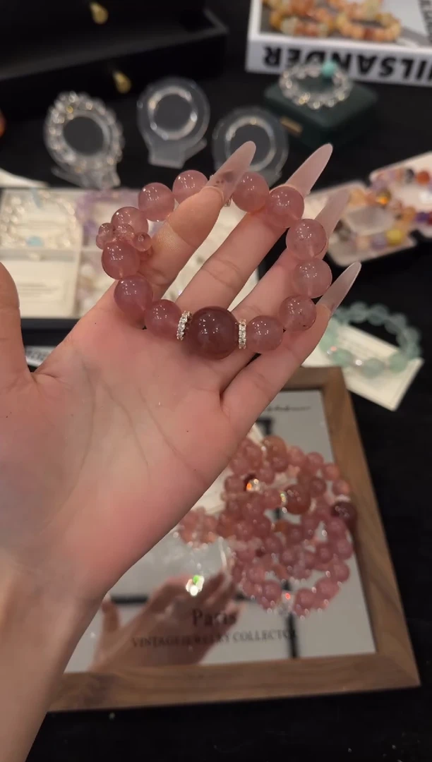 合金手链水晶草莓晶x3645