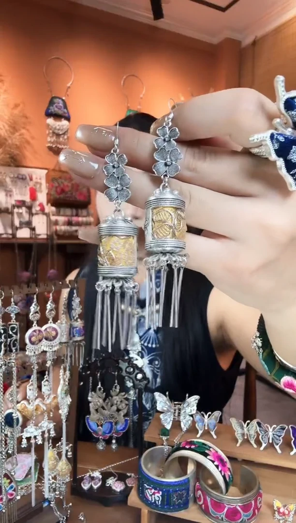 刺绣纯手工民族风耳环