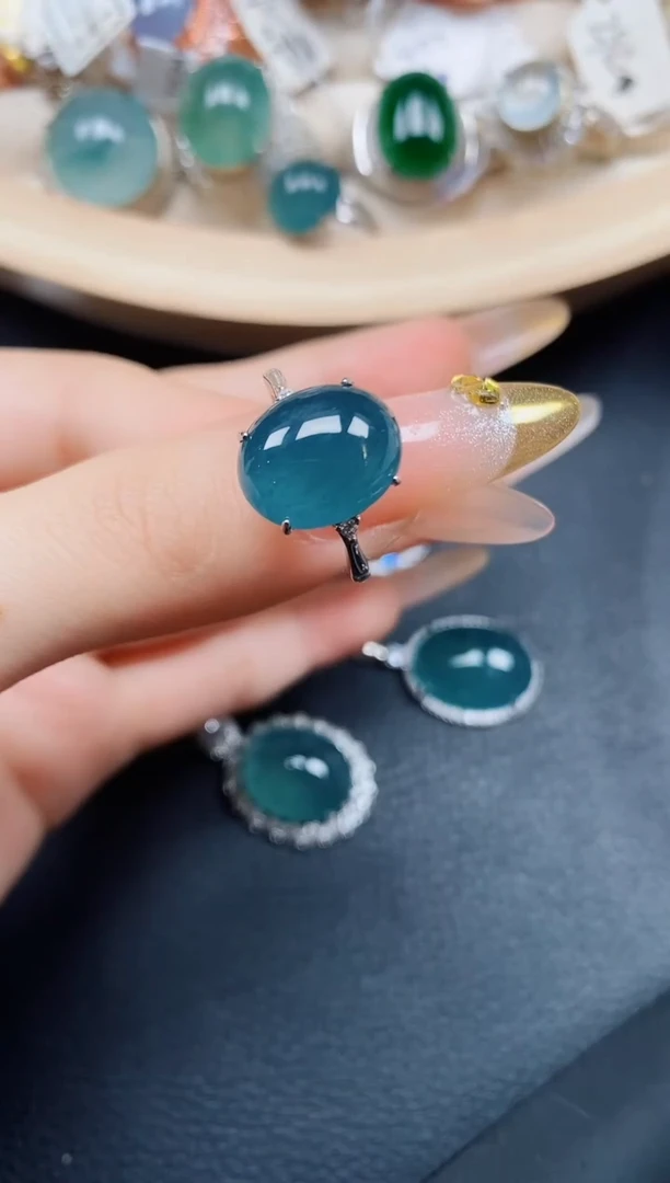 【闪购商品】翡翠戒指银S925镶嵌翡翠