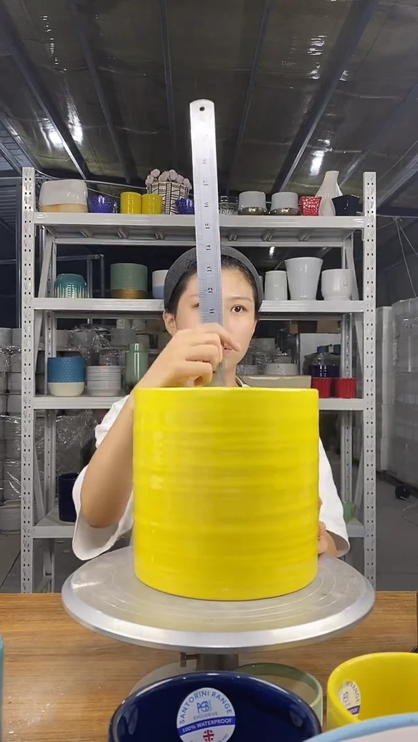 默认打孔陶瓷花盆宽高19-19