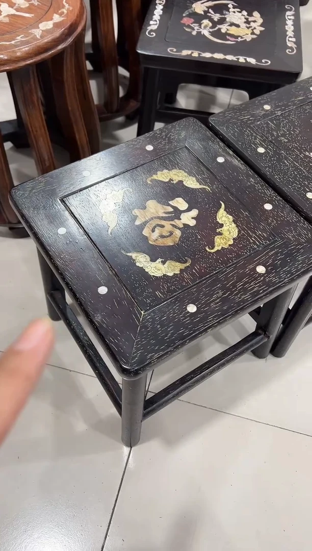 木紫檀福字小凳1