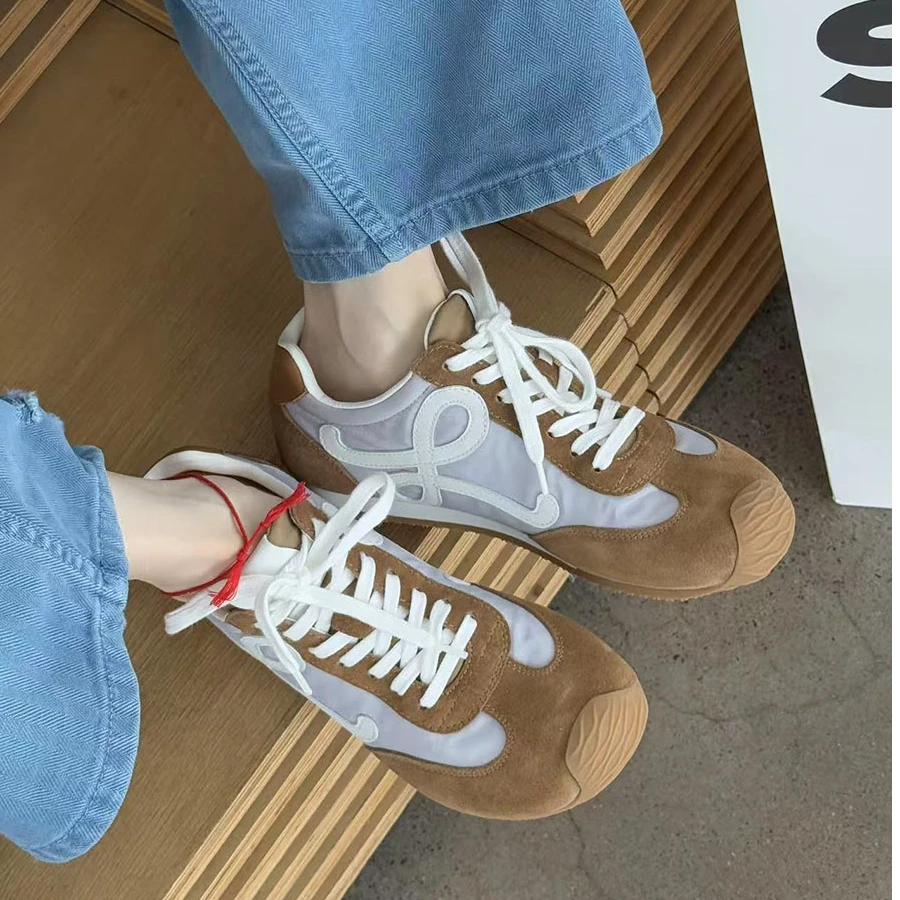 诗歌兰真皮女鞋2025秋季款时尚百搭舒适运动鞋板鞋德训鞋阿甘鞋