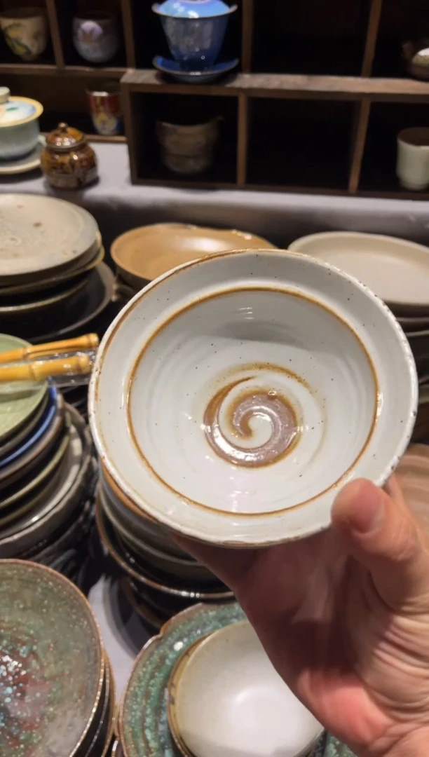 【闪购商品】瓷片406 白麻点双源小碗1个