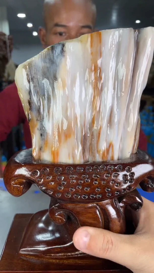 摆件硅化玉未镶嵌12