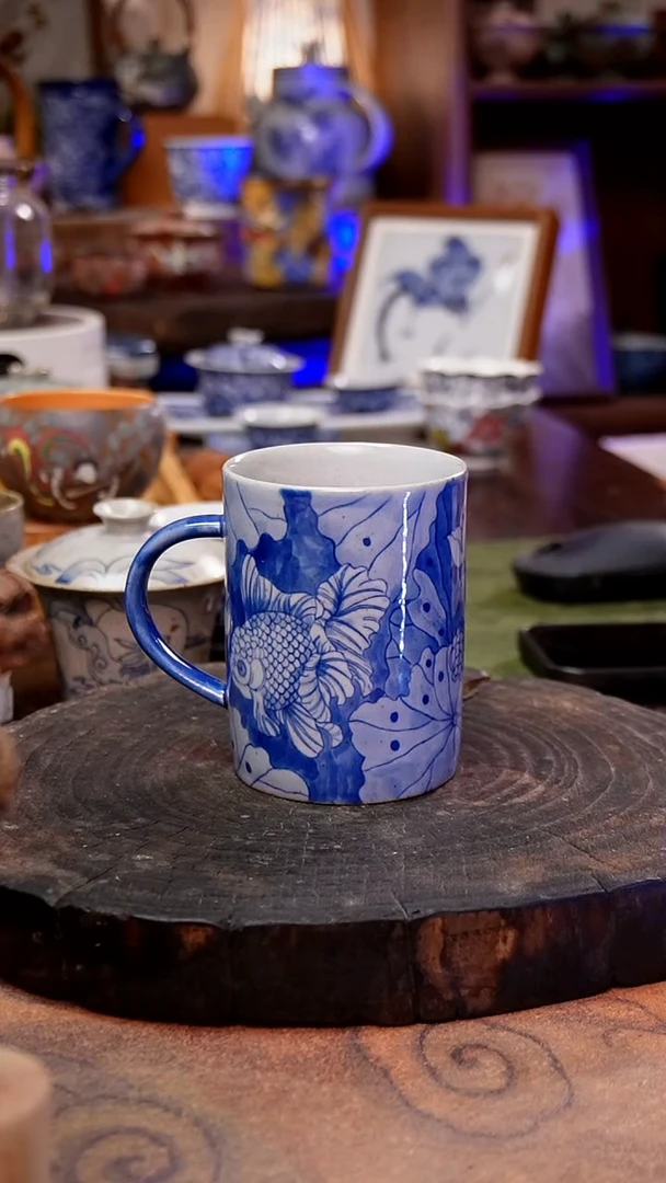 杯子金鱼手工手绘手工手绘