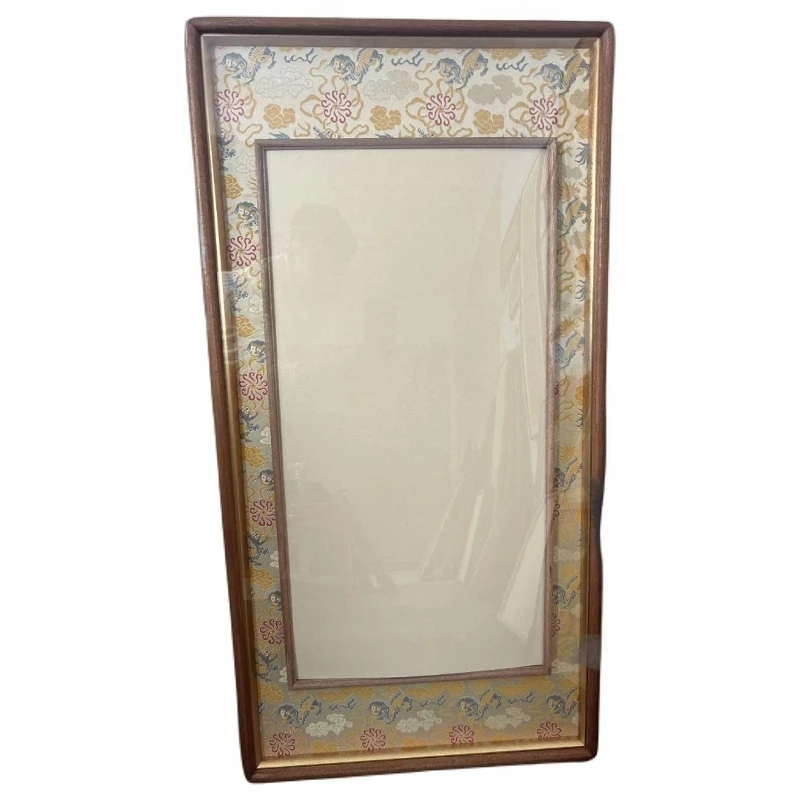 【新品福利】宋锦90*45画芯33*66沙比利乌檀木立体框中框实木画框