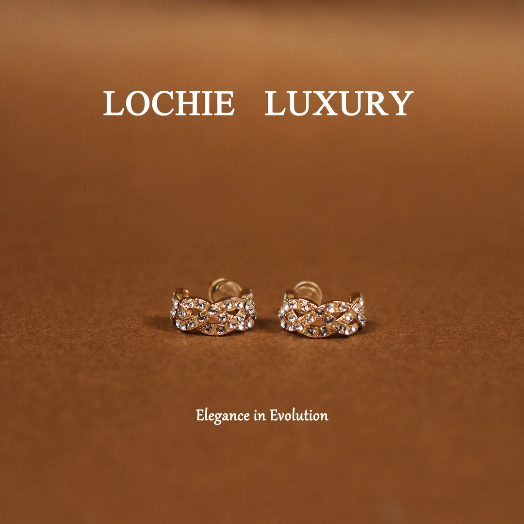 黄铜锆石耳饰 【七月流火】L525法式小众浪漫复古轻奢麻花水钻耳钉