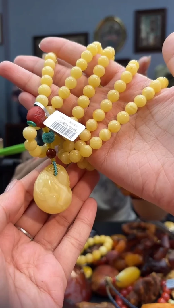蜜蜡项链未镶嵌成品