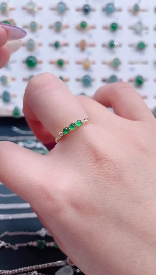 银S925镶嵌戒指翡翠天然翡翠