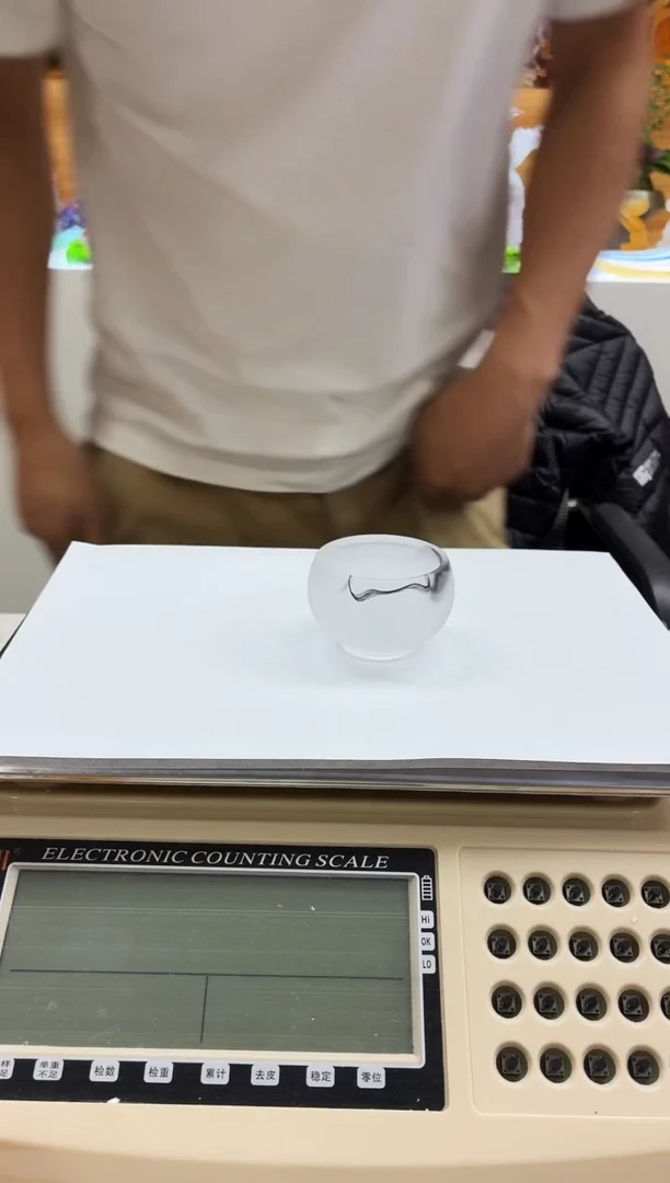 手工艺品琉璃白色水墨杯