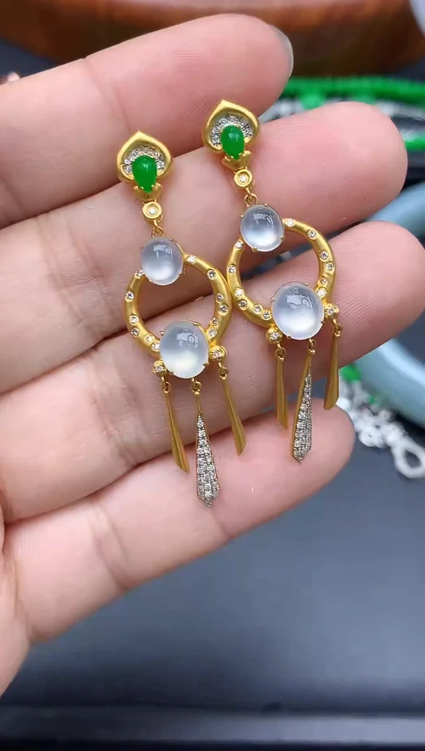 18K金镶嵌翡翠耳饰516-中国好珍宝