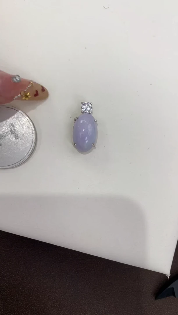 颈饰银S925镶嵌翡翠天然缅甸a货翡翠