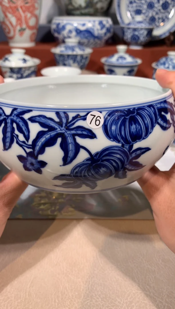 【闪购商品】杯子76青花瓜果的水洗额额额