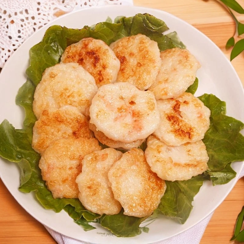 汕味正宗潮汕鲜虾饼香煎爽脆可口饼高蛋白低脂儿童营养早餐