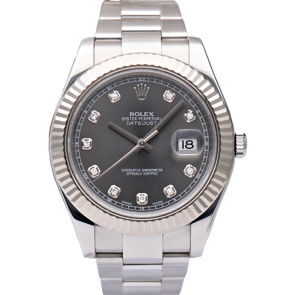 99新 Rolex/劳力士 日志型灰盘116334自动机械男表41mm