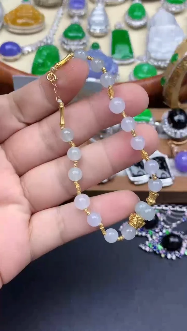 18K金镶嵌手链翡翠296-中国好珍宝