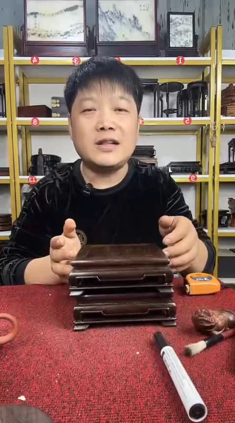 木非洲黑檀明式正方底座14*5CM//2个