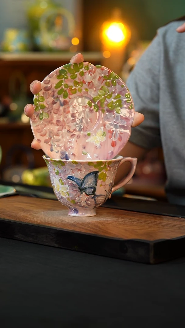 杯手绘心瓷陶瓷浮力