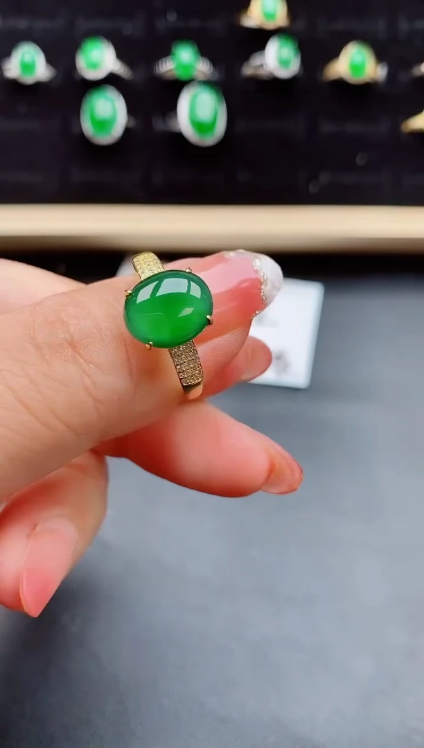 【闪购商品】翡翠戒指银S925镶嵌0580