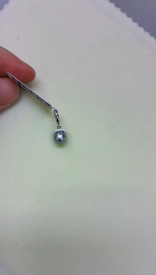 银S925镶嵌DA海水珍珠吊坠8 y804