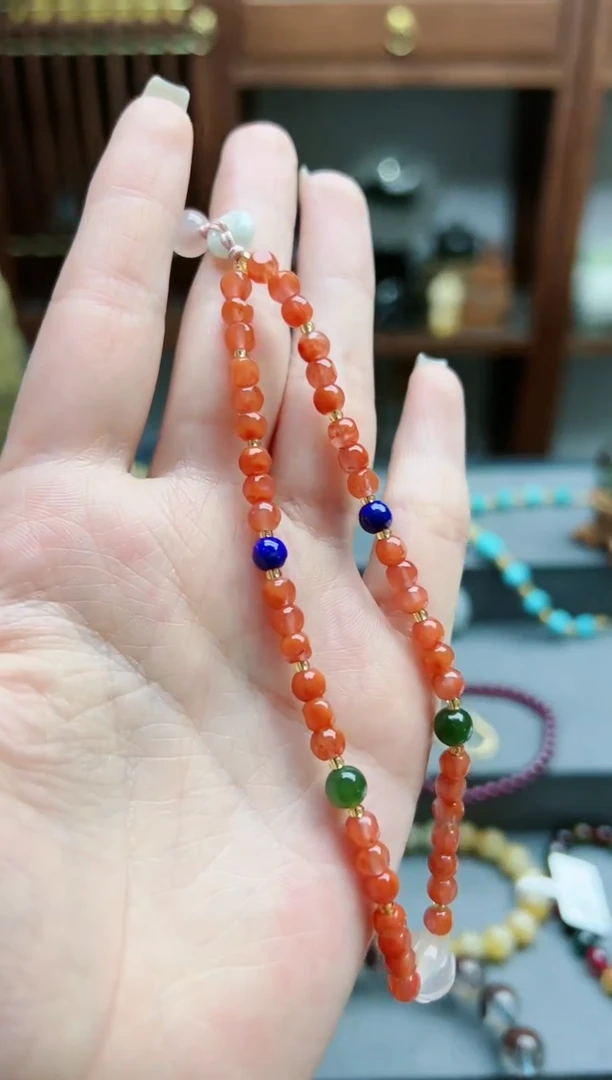 【闪购商品】南红玛瑙挂件未镶嵌南红多宝挂件*2 DN