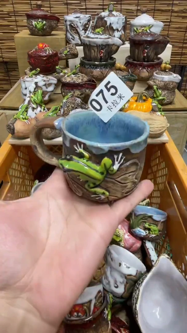 你***句075精美粗陶手工柴烧