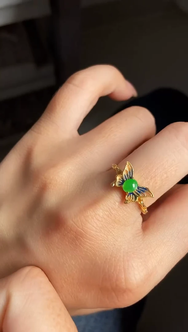 银S925镶嵌戒指翡翠12