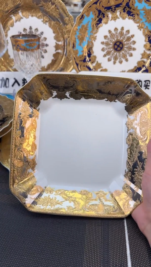 瓷片8英寸方形菜盘 1个