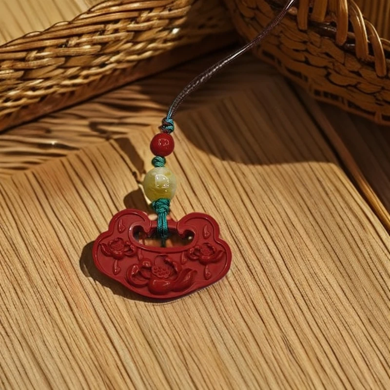 含辰砂工艺品朱砂高含锁 莲花挂件吊坠-521778