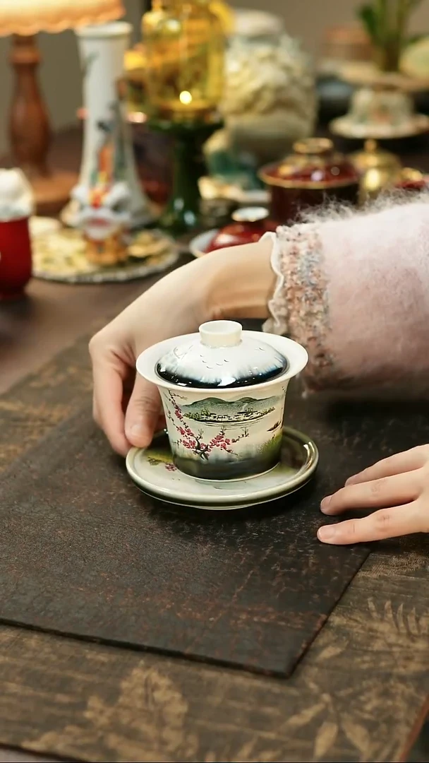 景德镇陶瓷杯碗柴烧多人