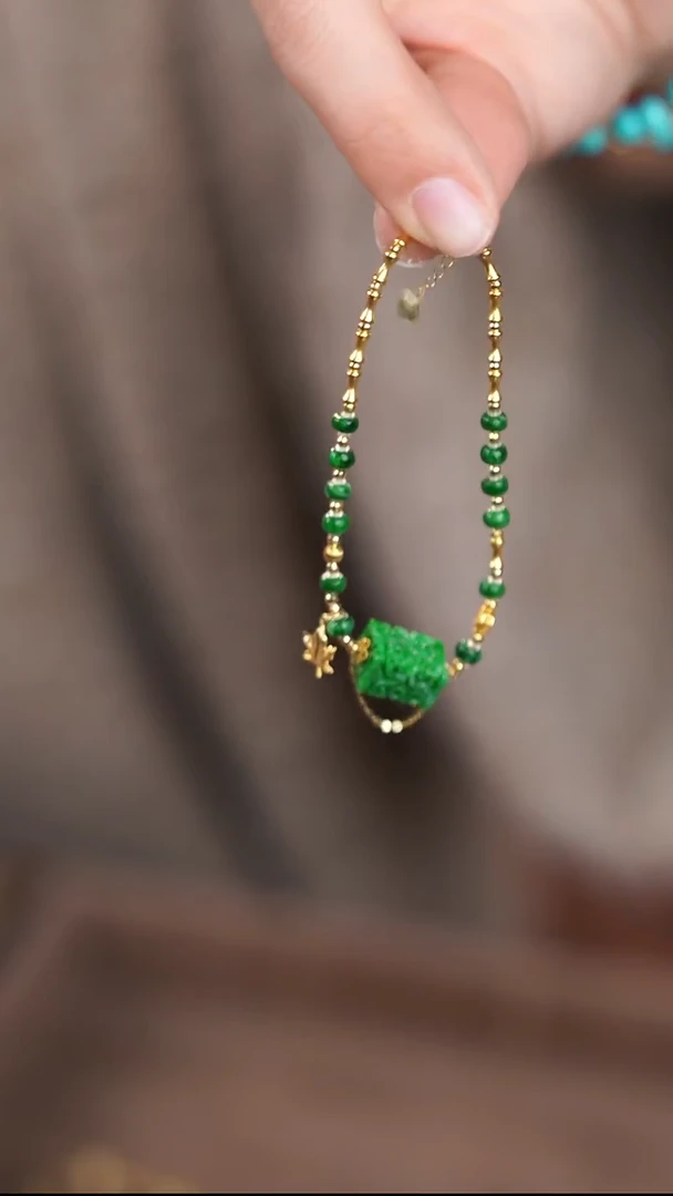 18K金镶嵌手链翡翠@