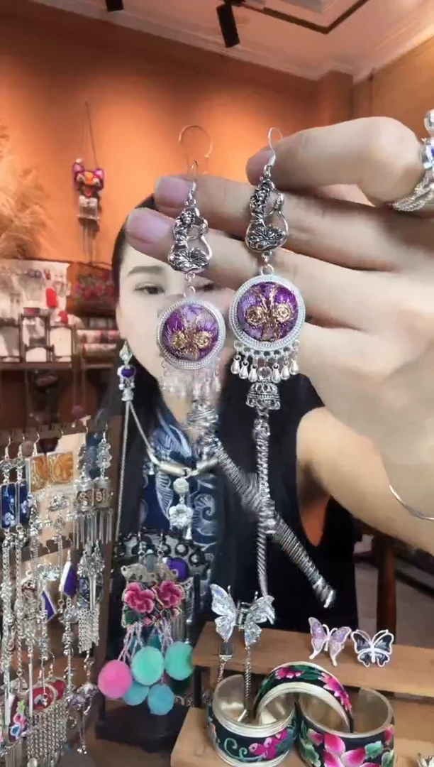 刺绣纯手工民族风耳环