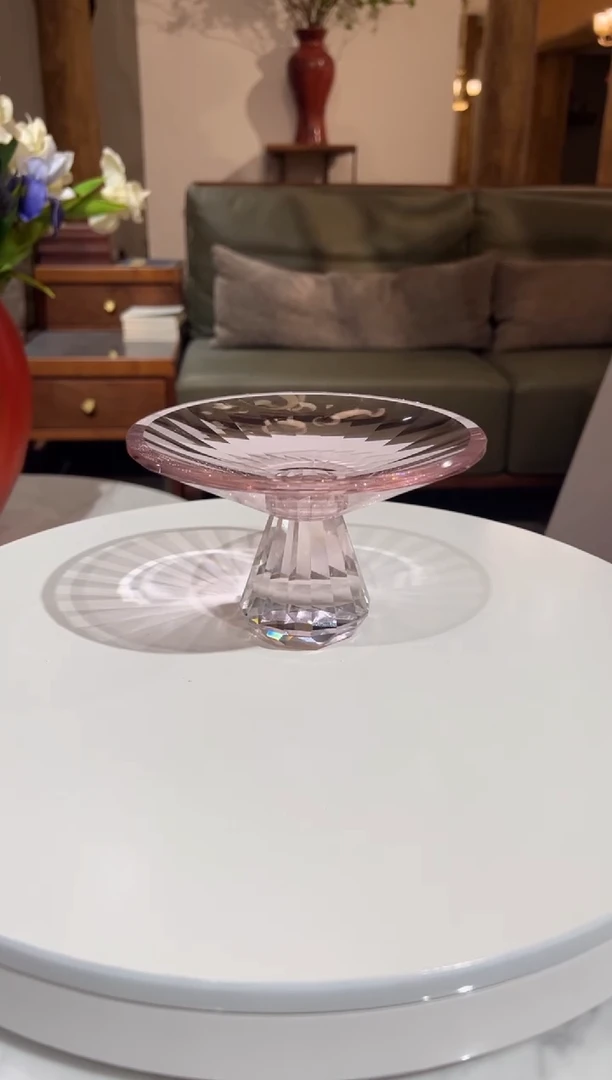 【闪购商品】摆件A19粉水晶坚果碟摆件