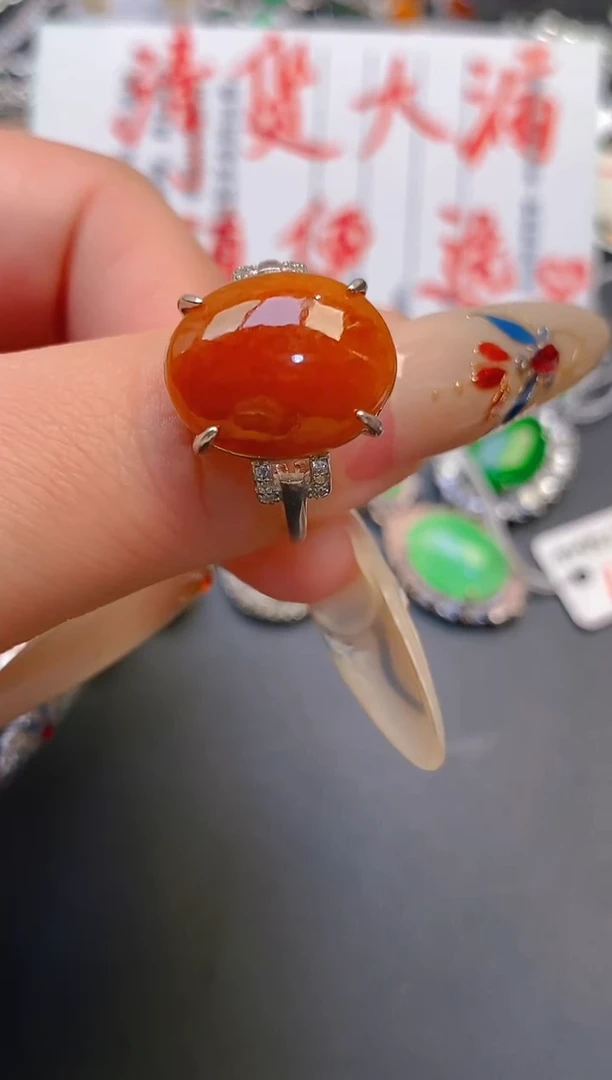 【闪购商品】翡翠耳饰银S925镶嵌天然A货翡翠1