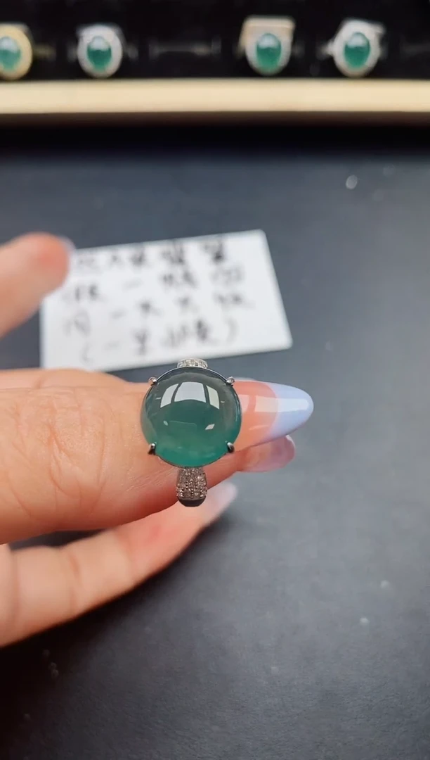 翡翠戒指银S925镶嵌213211