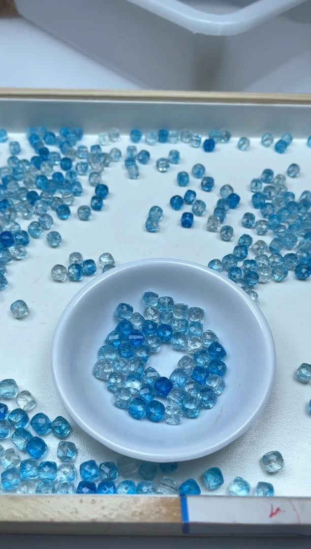 水晶珠宝半成品未镶嵌D196 黄水晶鼓珠切面5*8mm10个8元