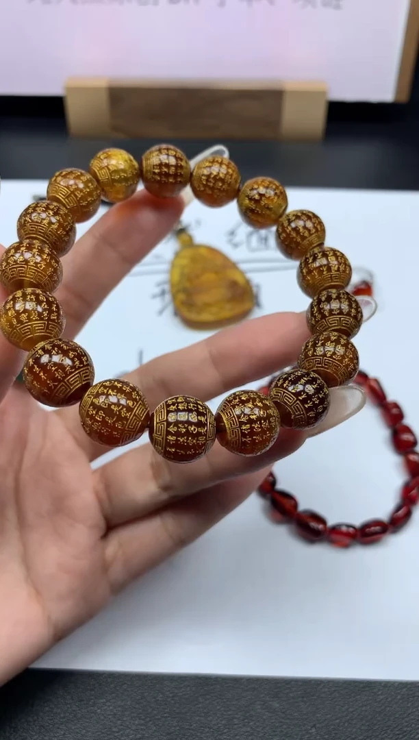 琥珀颈饰未镶嵌琥珀蜜蜡