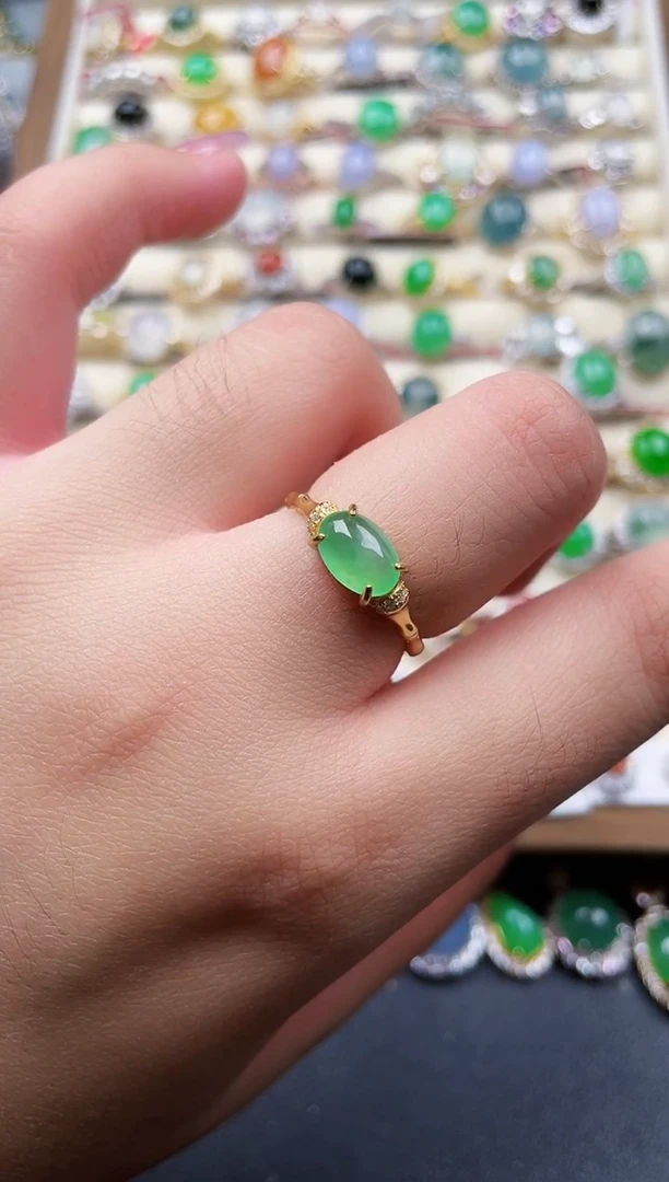 银S925镶嵌戒指翡翠56