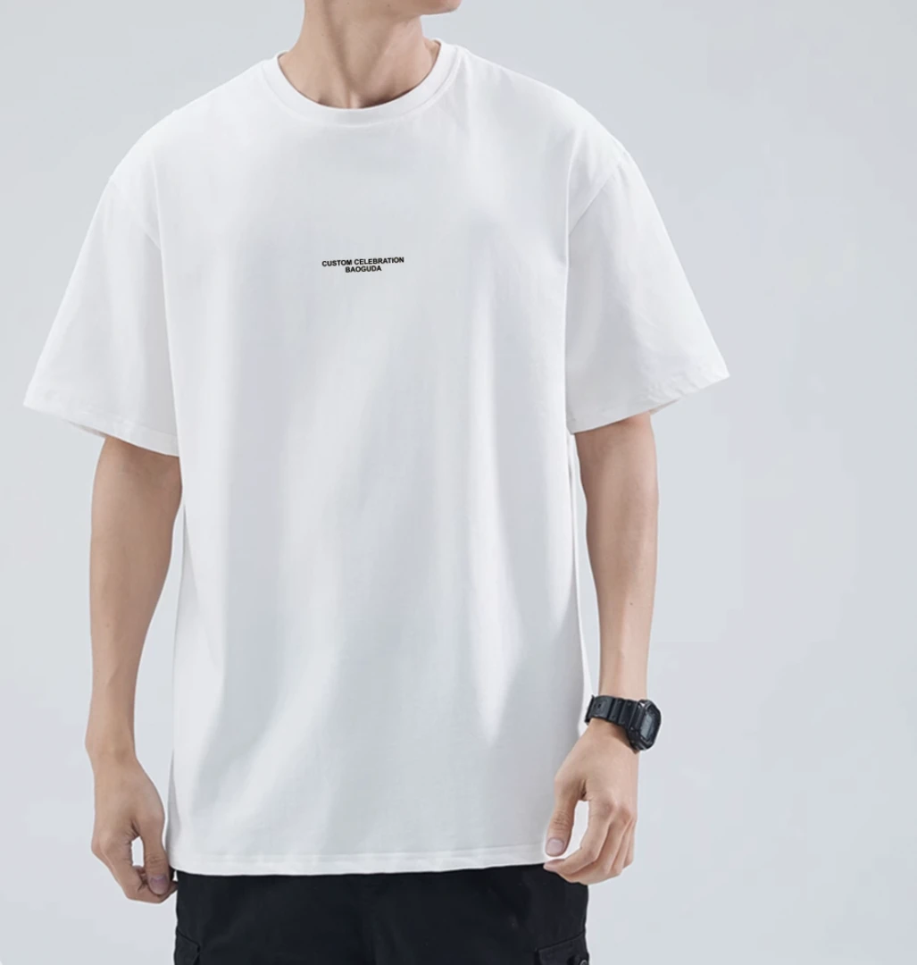 正胸硅胶工艺莱赛尔天丝T恤时尚休闲百搭宽松半袖简约潮流2526