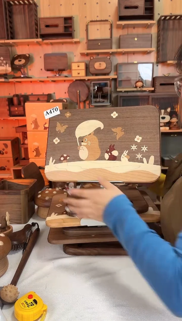 木470北美黑胡桃微瑕龙猫阅读书架